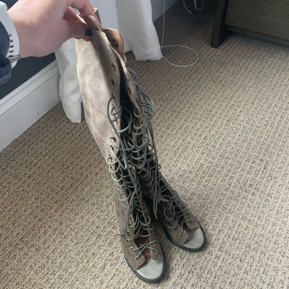 Free people lace up tall booties